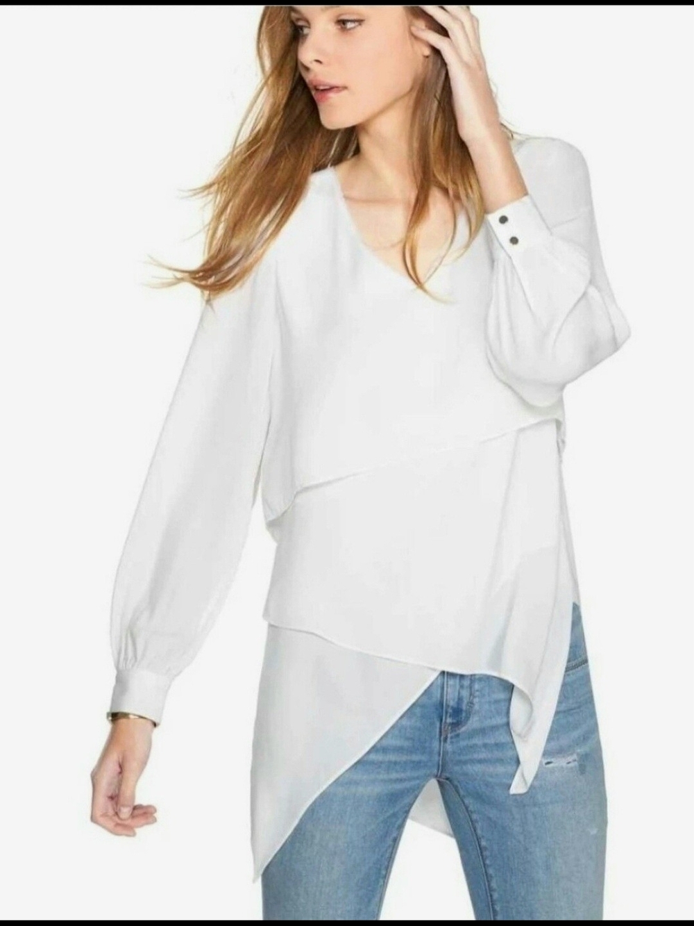 White House Black Market Sheer Layered Top - Size 0